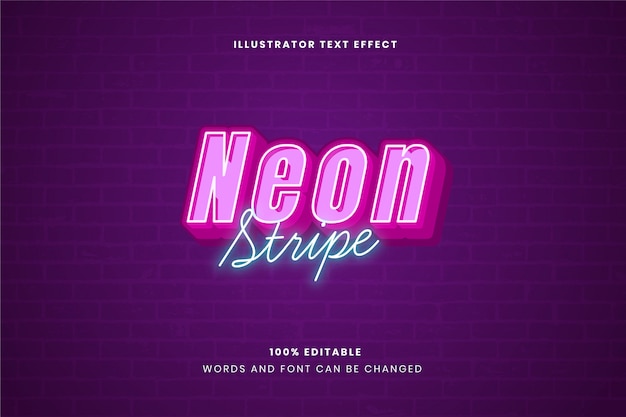 Vector neon streep teksteffect