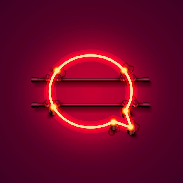 Neon symbool chat kleur rood stad uithangbord. vector illustratie