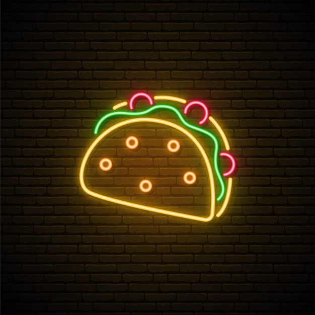 Insegna al neon di taco.