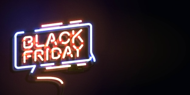 Neon teken van black friday met kopie ruimte