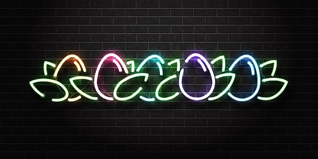 Vector neon teken van paaseieren