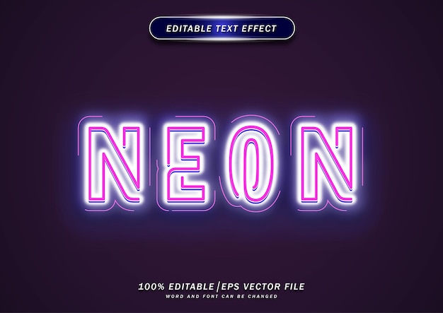 Effetto modificabile del testo al neon