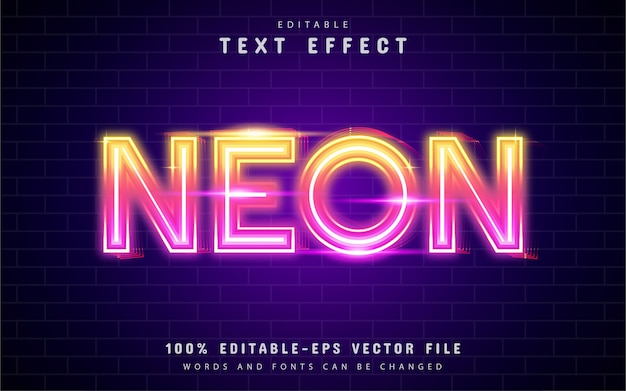 Neon text effect colorful gradient