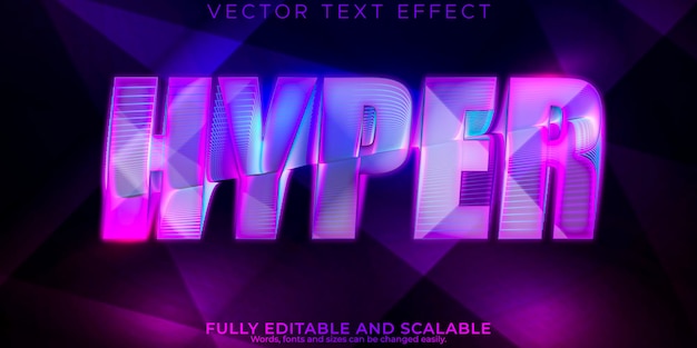 Neon text effect editable party and music text style