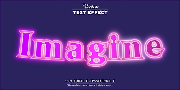 Neon text effect editable pink text style