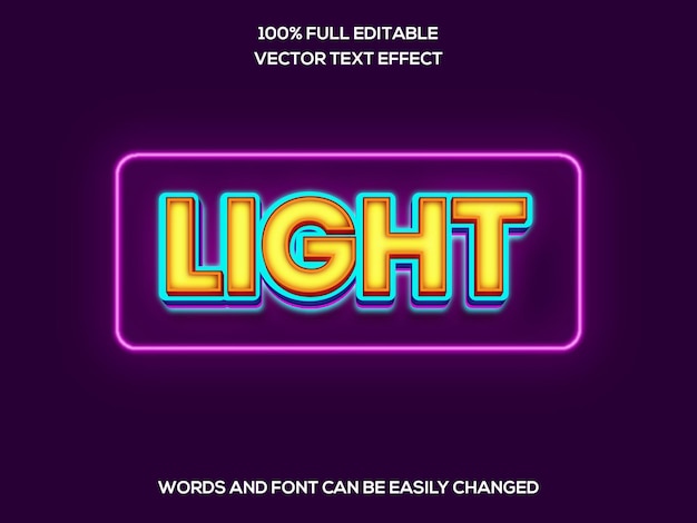 Neon text effect light