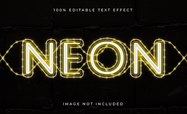 Vettore effetto di testo al neon