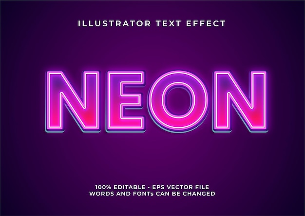 Vector neon text effect