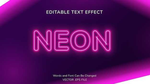 Vector neon text effect