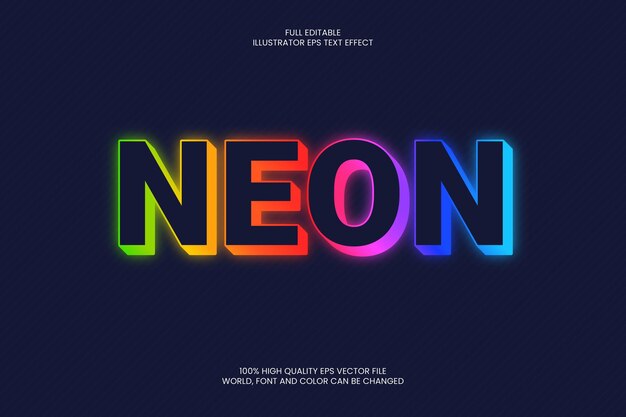 Vector neon text effect