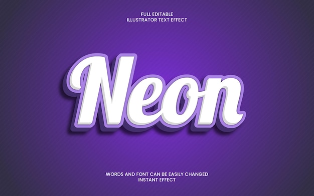 Vector neon text effect
