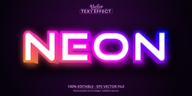 Neon text, neon style editable text effect