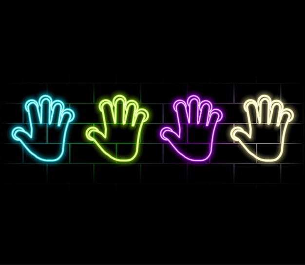 neon touch icon Minimale universele thema set elementen Eenvoudige icoon voor websites webontwerp mobiele appb