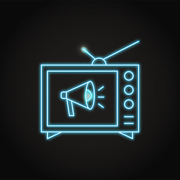 Neon TV advertising icon