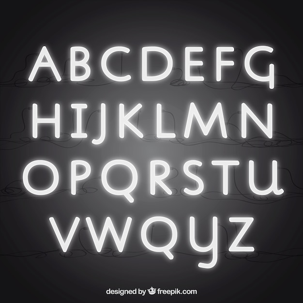 Vector neon typography