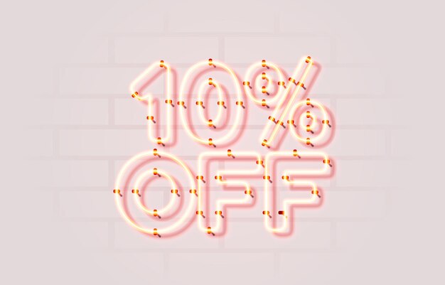 Neon uit verkoop banner bord promotie vector