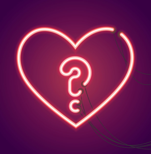 San valentino al neon a forma di cuore