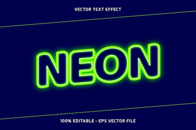 Effetto di testo vettoriale al neon