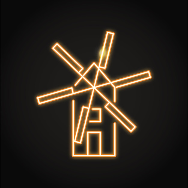 Neon windmill icon