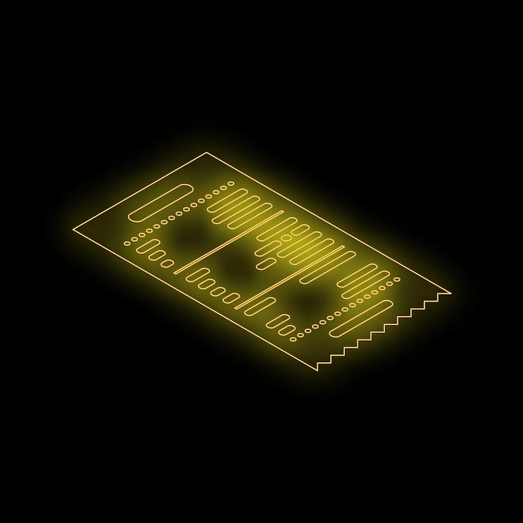 Vector neon yellow bill payment receipt icon graphic concept design