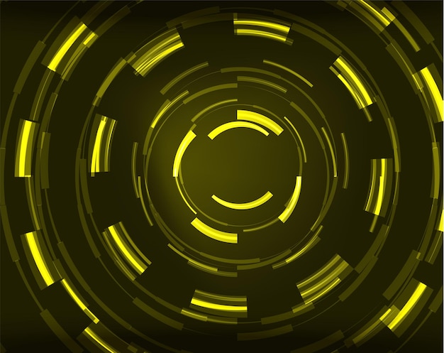 Neon yellow circles vector abstract pattern background