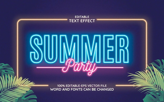 Neon zomerfeest teksteffect