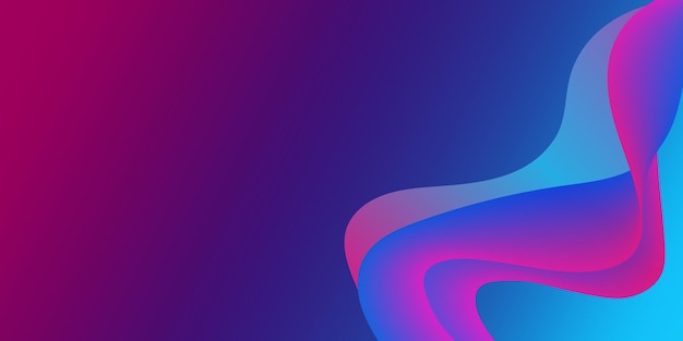 Neongolf abstracte achtergrond met vloeibare vorm Kleurige sjabloonbanner met gradiëntkleur