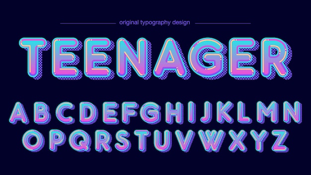 Neonkleuren afgerond typografieontwerp