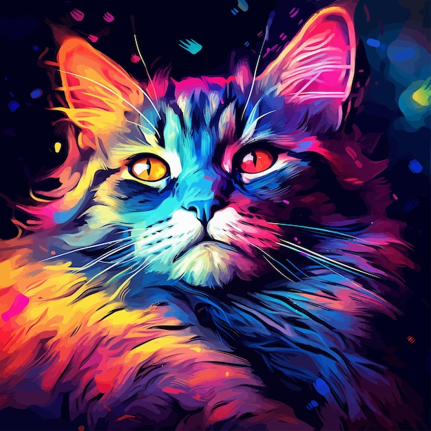 Neonkleurige kat