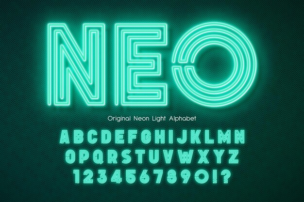 Neonlicht 3d alfabet extra gloeiend modern type staal kleurcontrole