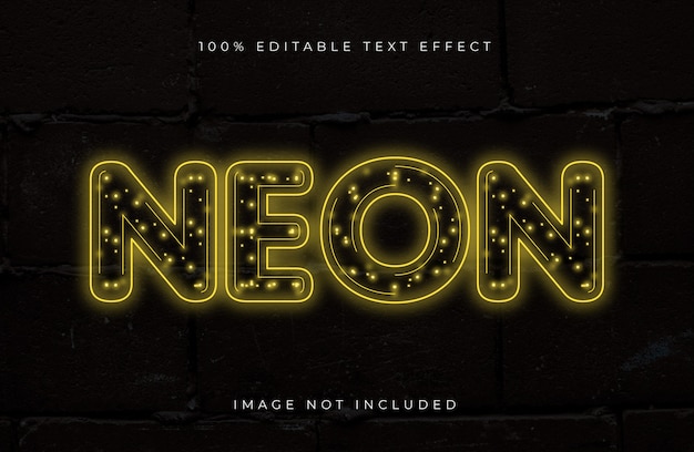 Vector neonlicht bewerkbaar teksteffect