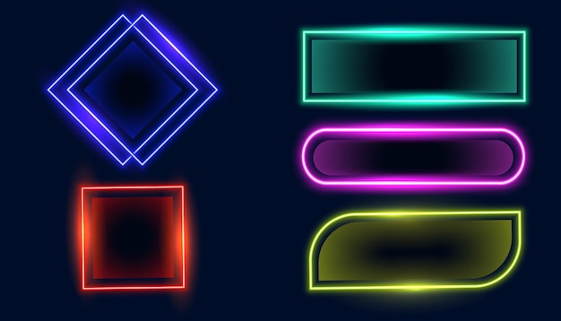 Neonlicht moderne frames set