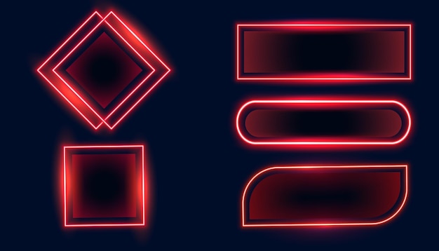 Neonlicht moderne frames set