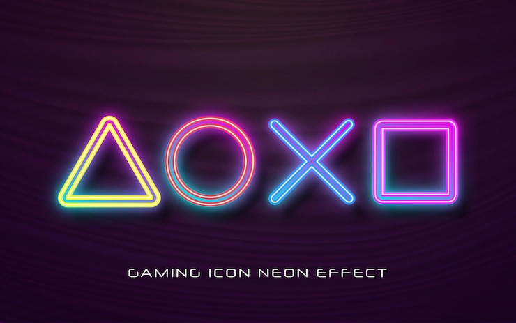 Vector neonreclame van gamingpictogrammen