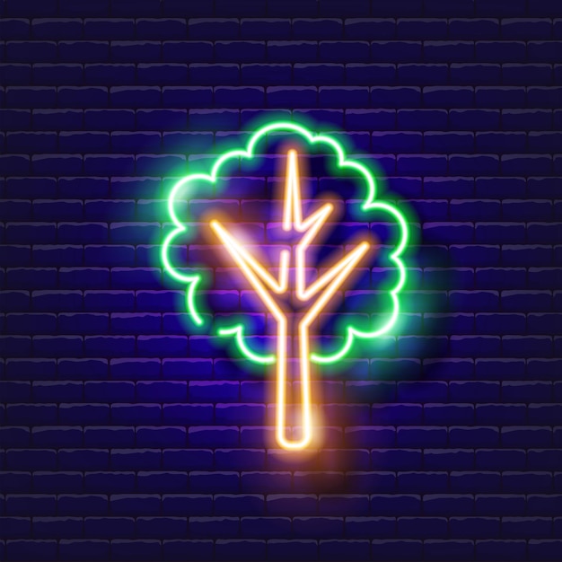 Vector neonreclame voor tuinboom