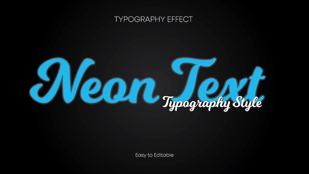 Neonteksteffect Bewerkbare blauwe kleur