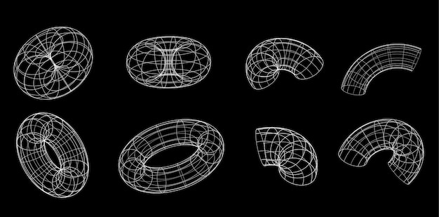 NeoTech Graphic Elements Set Grids Vorms Globes Ringen