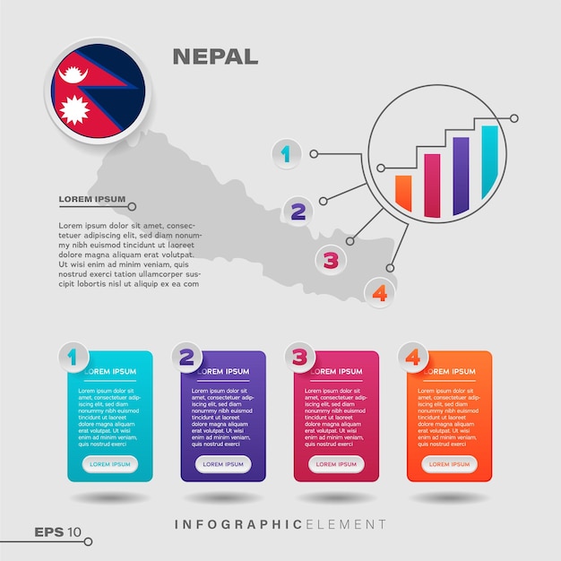 Nepal Chart Infographic Element