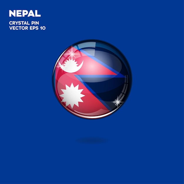 Nepal Flag 3D Buttons