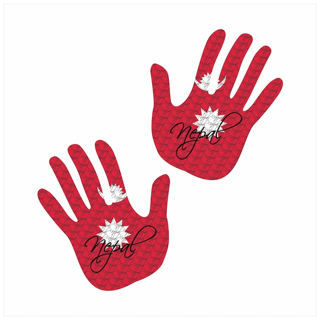 Nepal flag hand vector