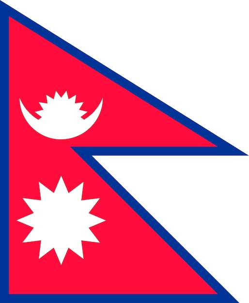 Nepal flag official colors and proportion Vector illustration