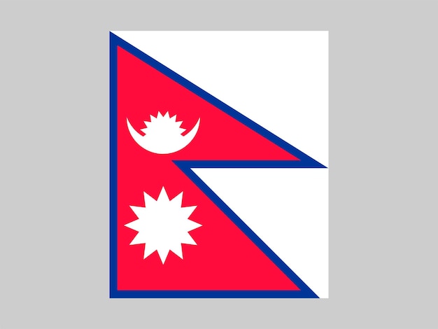 Nepal flag official colors and proportion Vector illustration