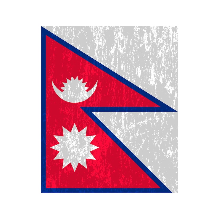 Vector nepal flag official colors and proportion vector illustration