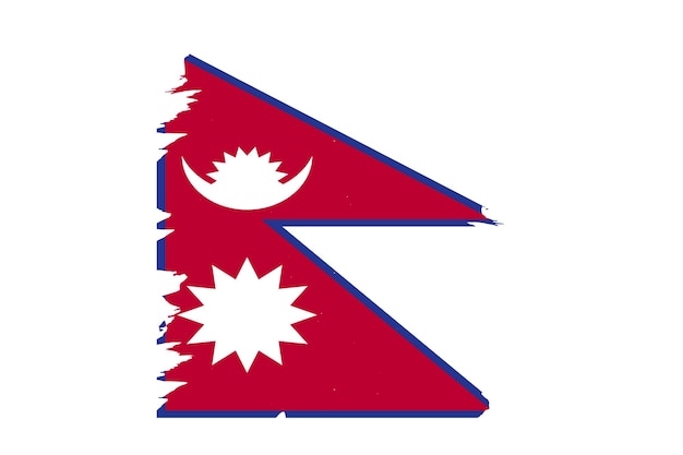Vettore bandiera del nepal in disegno vettoriale