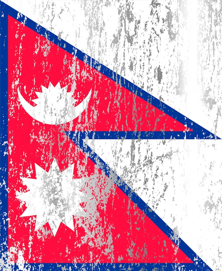 Vector nepal flag with grunge effect