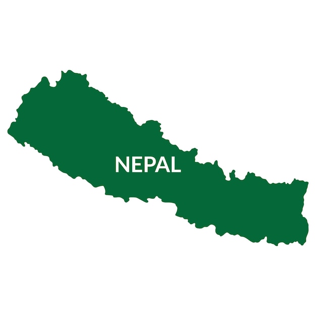 Vector nepal map map of nepal in green color