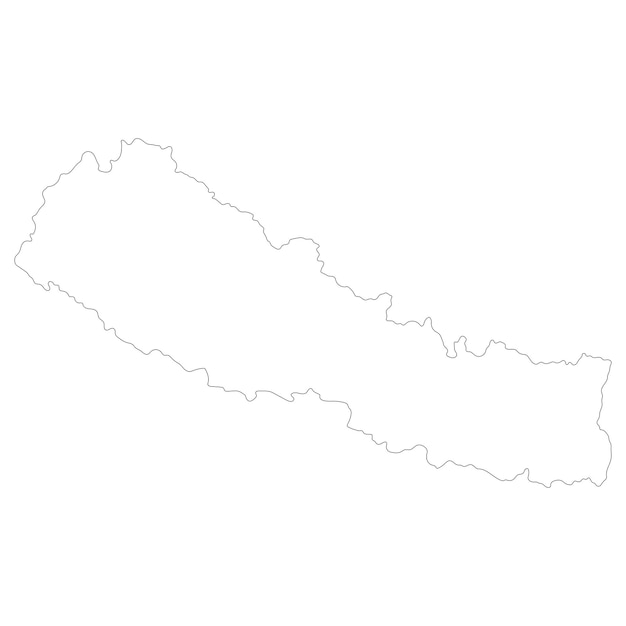 Nepal map Map of Nepal in white color