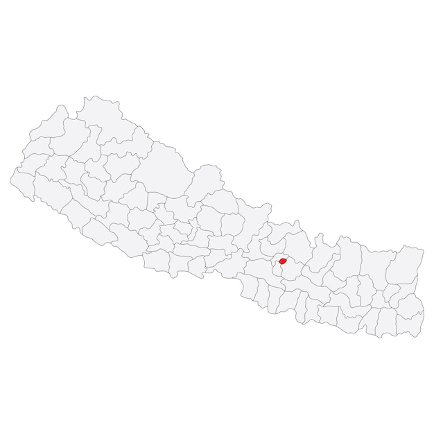 Vector nepal map map of nepal with capital city kathmandu