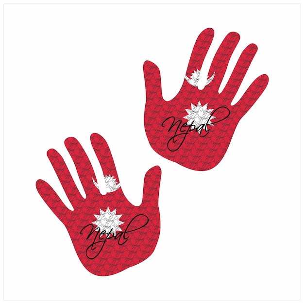 Nepal vlag hand vector