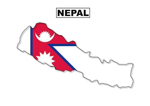 Nepal vlag kaart in vector